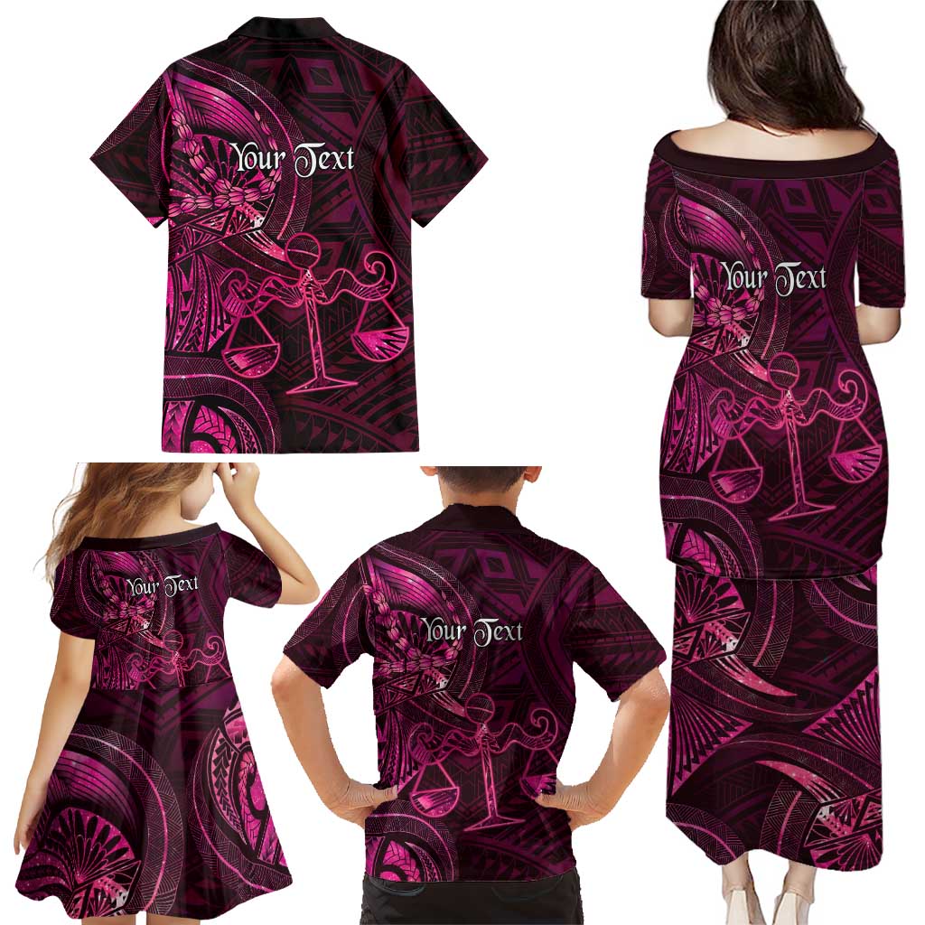 Personalised Polynesia Zodiac Libra Family Matching Puletasi and Hawaiian Shirt Galaxy Polynesian Pattern Chest Tattoo Style LT14 - Polynesian Pride