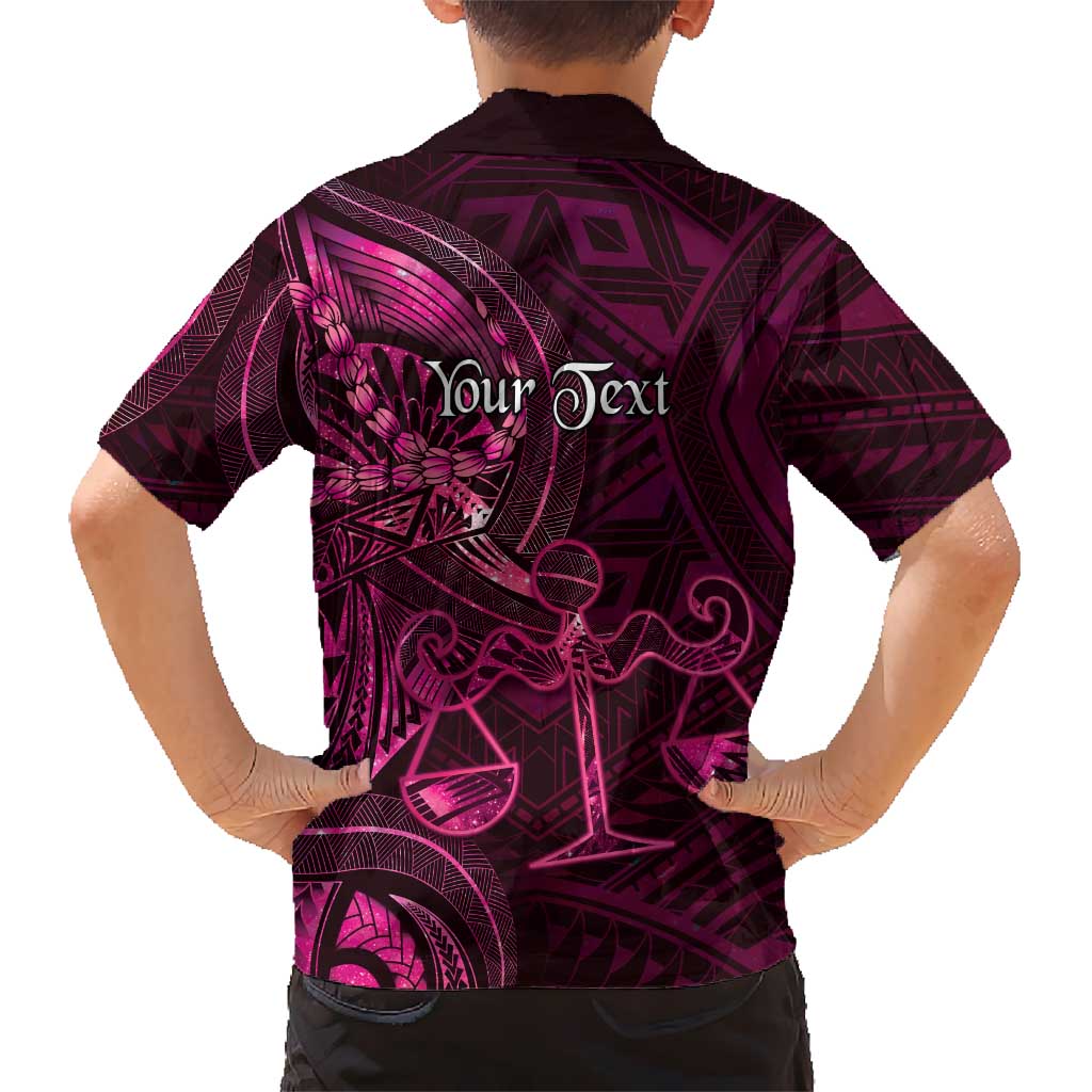 Personalised Polynesia Zodiac Libra Family Matching Tank Maxi Dress and Hawaiian Shirt Galaxy Polynesian Pattern Chest Tattoo Style