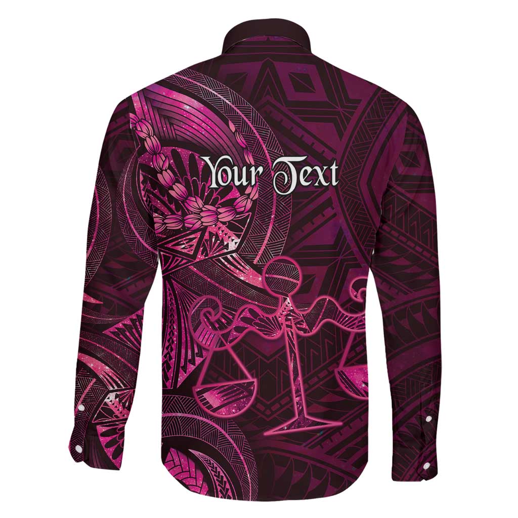 Personalised Polynesia Zodiac Libra Family Matching Tank Maxi Dress and Hawaiian Shirt Galaxy Polynesian Pattern Chest Tattoo Style