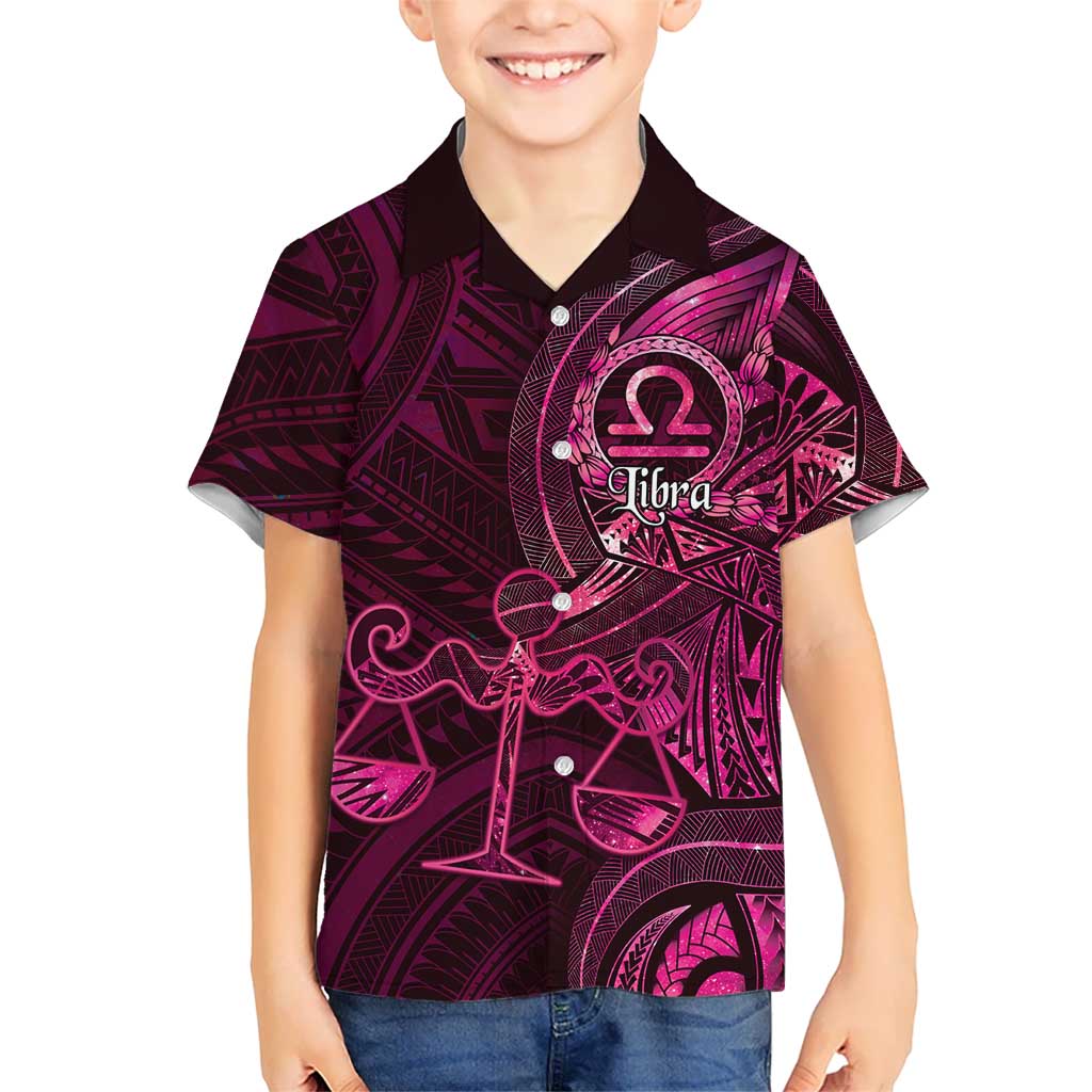 Personalised Polynesia Zodiac Libra Family Matching Tank Maxi Dress and Hawaiian Shirt Galaxy Polynesian Pattern Chest Tattoo Style