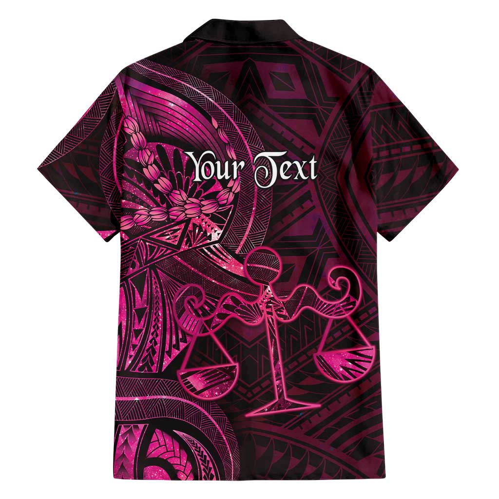 Personalised Polynesia Zodiac Libra Hawaiian Shirt Galaxy Polynesian Pattern Chest Tattoo Style