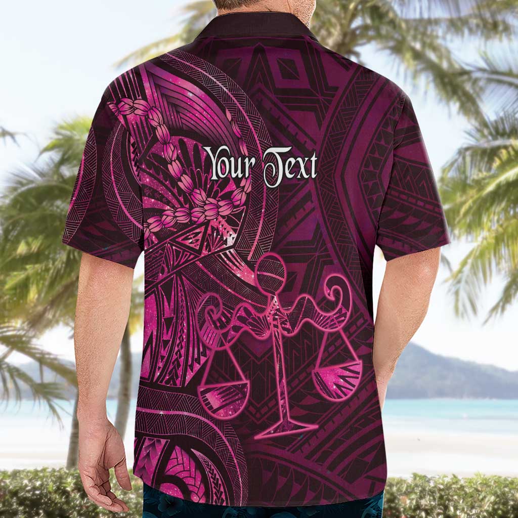 Personalised Polynesia Zodiac Libra Hawaiian Shirt Galaxy Polynesian Pattern Chest Tattoo Style