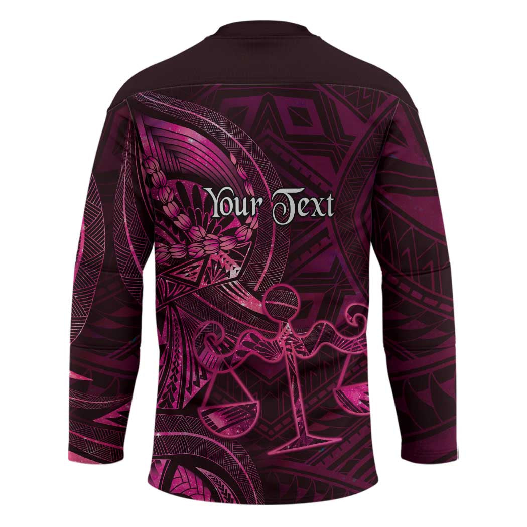 Personalised Polynesia Zodiac Libra Hockey Jersey Galaxy Polynesian Pattern Chest Tattoo Style LT14 - Polynesian Pride