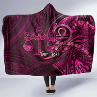 Personalised Polynesia Zodiac Libra Hooded Blanket Galaxy Polynesian Pattern Chest Tattoo Style