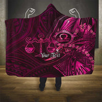 Personalised Polynesia Zodiac Libra Hooded Blanket Galaxy Polynesian Pattern Chest Tattoo Style