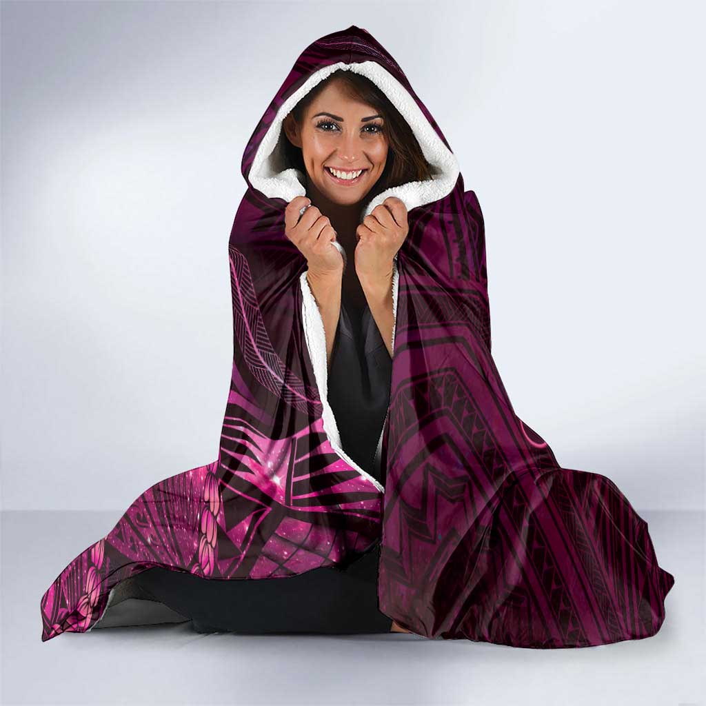 Personalised Polynesia Zodiac Libra Hooded Blanket Galaxy Polynesian Pattern Chest Tattoo Style