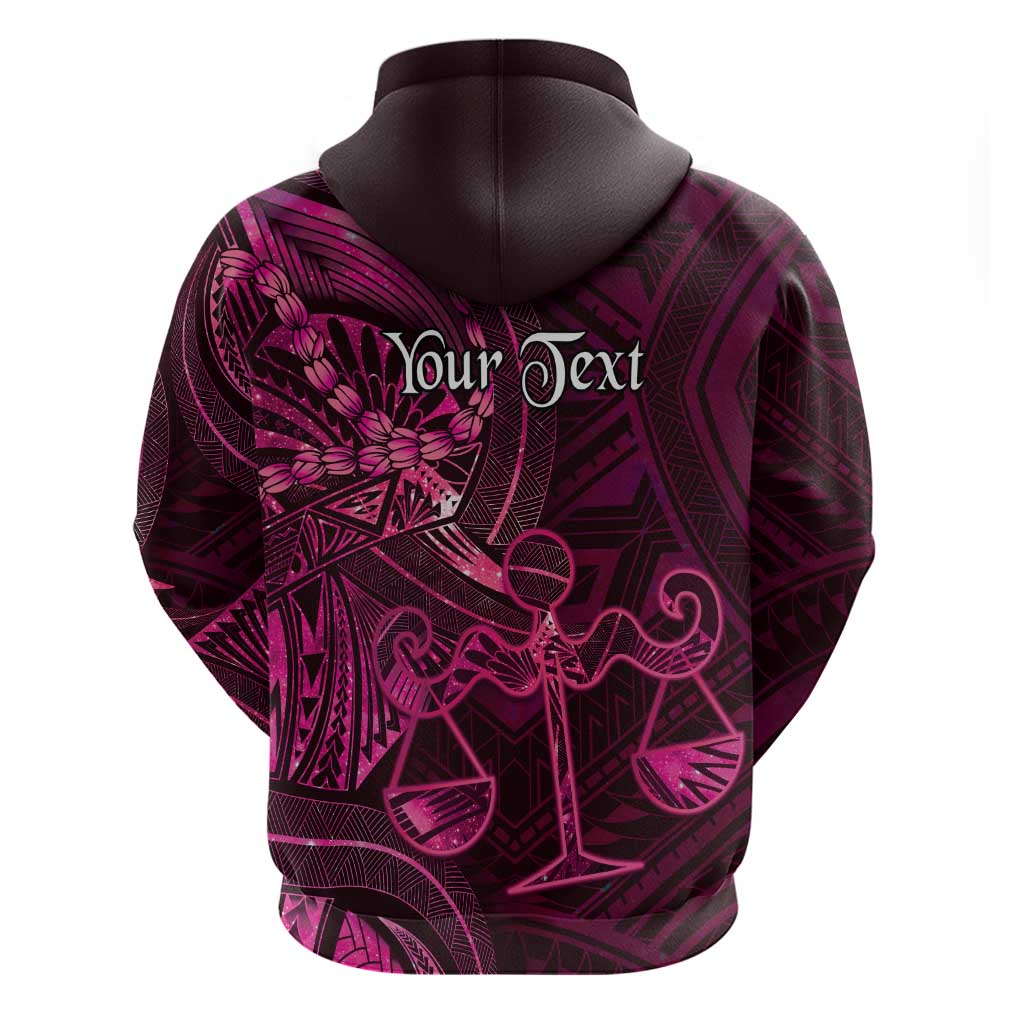 Personalised Polynesia Zodiac Libra Hoodie Galaxy Polynesian Pattern Chest Tattoo Style LT14 - Polynesian Pride