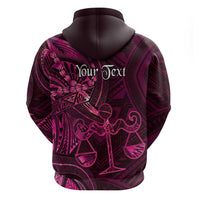 Personalised Polynesia Zodiac Libra Hoodie Galaxy Polynesian Pattern Chest Tattoo Style LT14 - Polynesian Pride