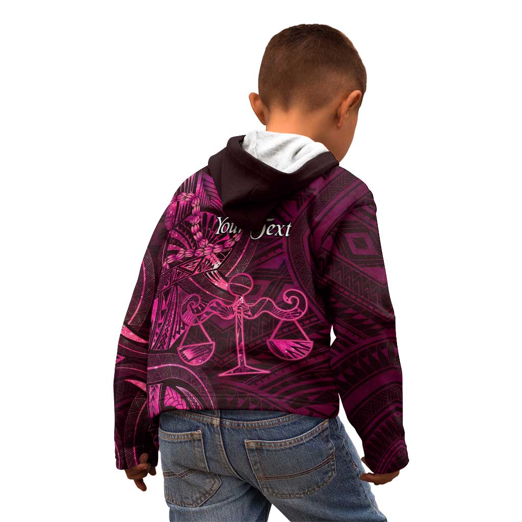 Personalised Polynesia Zodiac Libra Kid Hoodie Galaxy Polynesian Pattern Chest Tattoo Style LT14 - Polynesian Pride