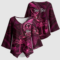 Personalised Polynesia Zodiac Libra Kimono Sleeve Blouse Galaxy Polynesian Pattern Chest Tattoo Style