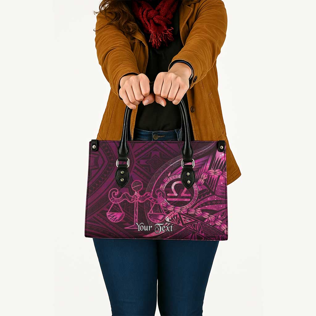 Personalised Polynesia Zodiac Libra Leather Bag Galaxy Polynesian Pattern Chest Tattoo Style LT14 - Polynesian Pride