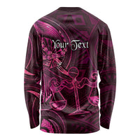 Personalised Polynesia Zodiac Libra Long Sleeve Shirt Galaxy Polynesian Pattern Chest Tattoo Style