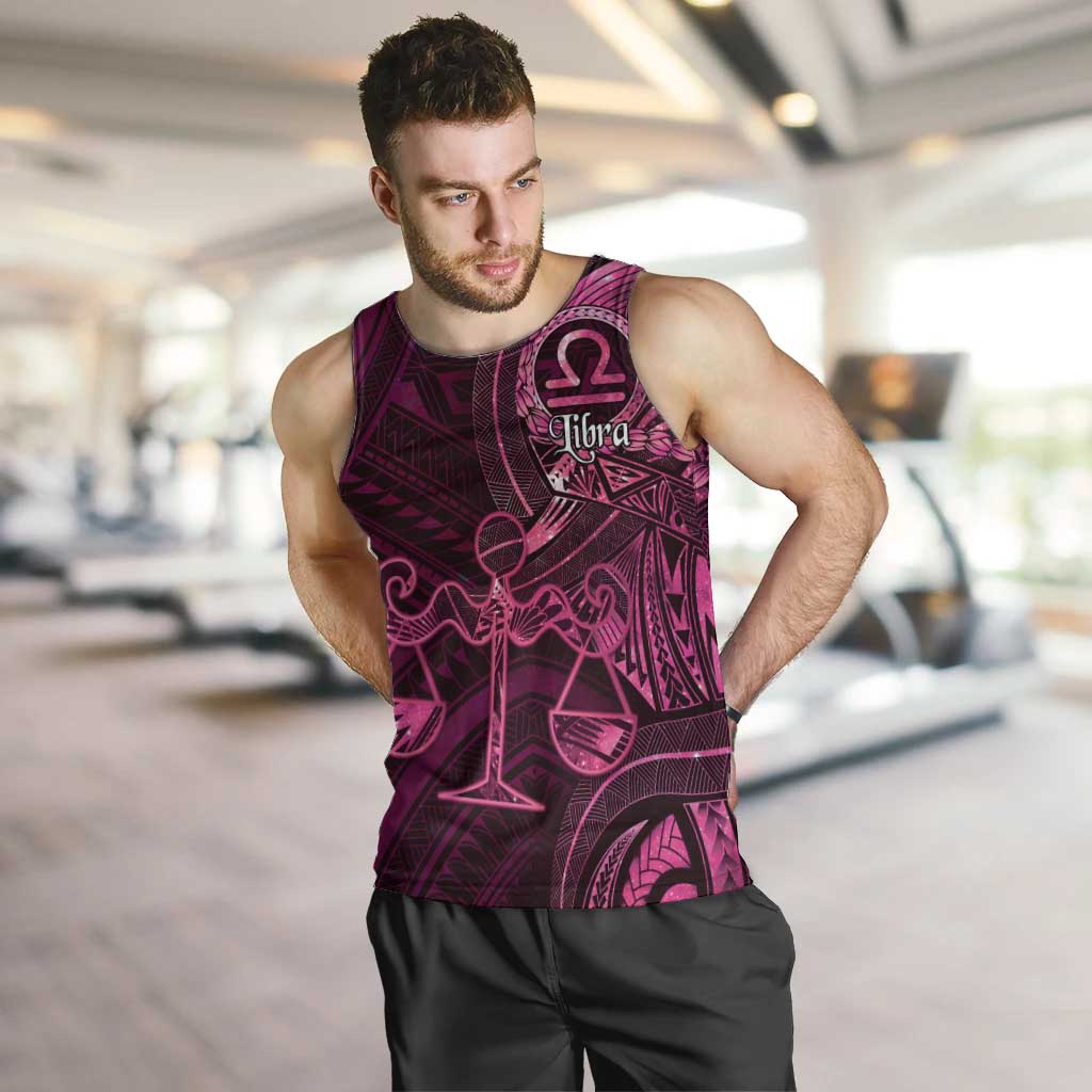 Personalised Polynesia Zodiac Libra Men Tank Top Galaxy Polynesian Pattern Chest Tattoo Style