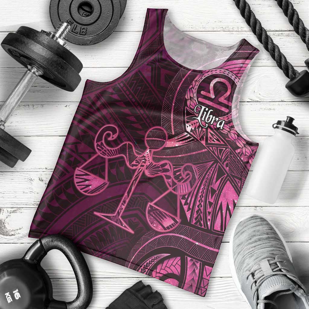 Personalised Polynesia Zodiac Libra Men Tank Top Galaxy Polynesian Pattern Chest Tattoo Style