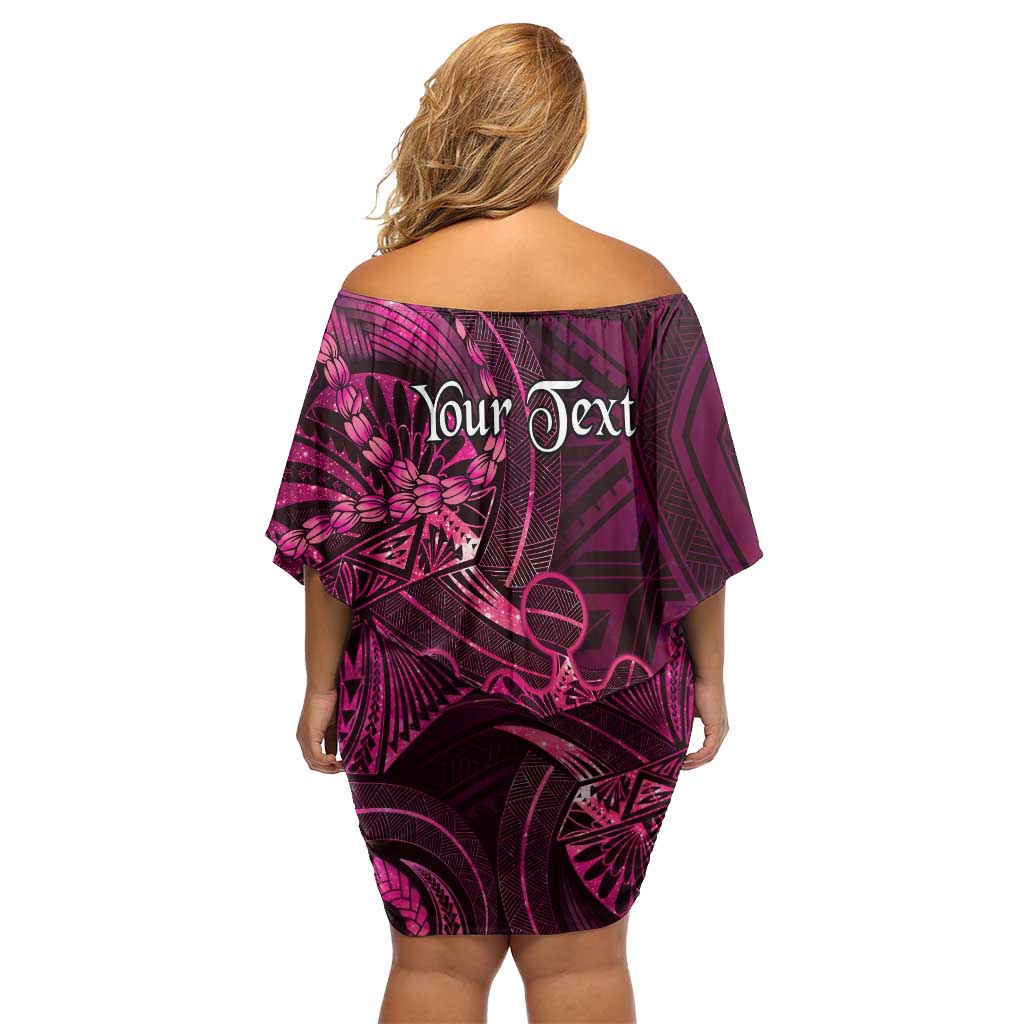 Personalised Polynesia Zodiac Libra Off Shoulder Short Dress Galaxy Polynesian Pattern Chest Tattoo Style