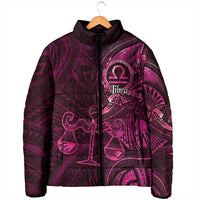 Personalised Polynesia Zodiac Libra Padded Jacket Galaxy Polynesian Pattern Chest Tattoo Style