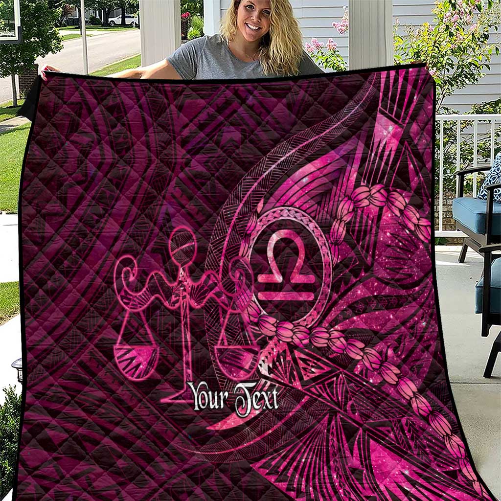 Personalised Polynesia Zodiac Libra Quilt Galaxy Polynesian Pattern Chest Tattoo Style LT14 Pink - Polynesian Pride