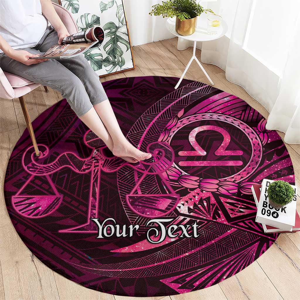 Personalised Polynesia Zodiac Libra Round Carpet Galaxy Polynesian Pattern Chest Tattoo Style LT14 - Polynesian Pride