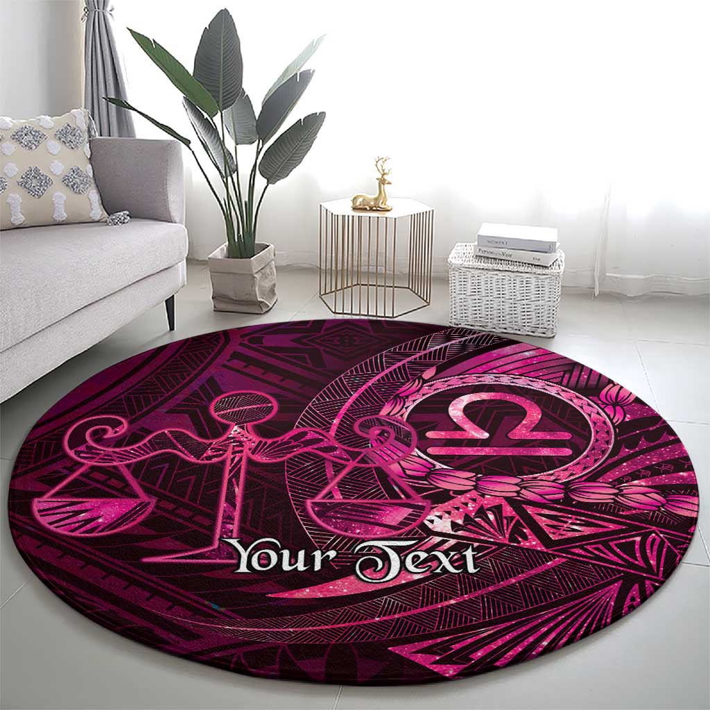 Personalised Polynesia Zodiac Libra Round Carpet Galaxy Polynesian Pattern Chest Tattoo Style LT14 - Polynesian Pride
