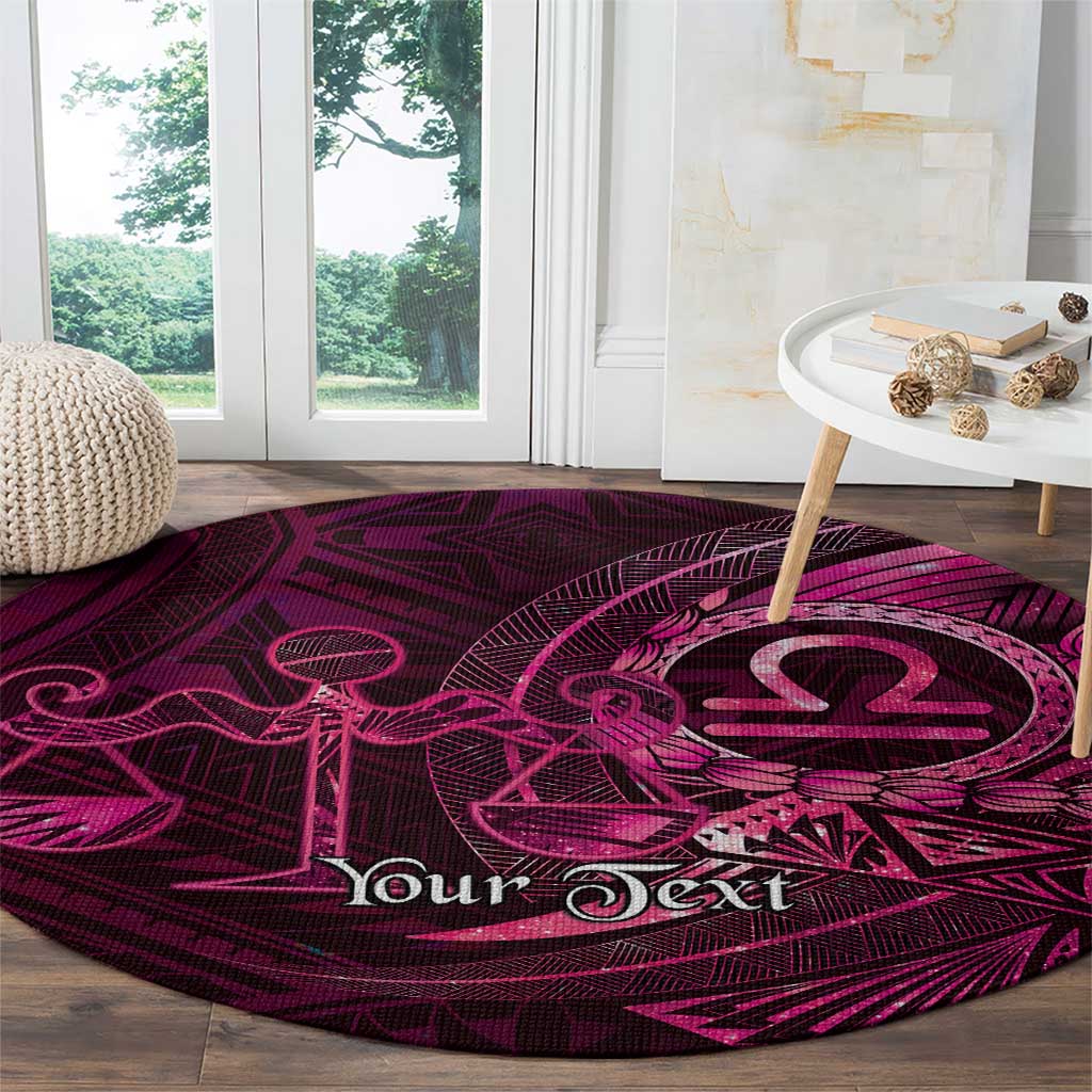 Personalised Polynesia Zodiac Libra Round Carpet Galaxy Polynesian Pattern Chest Tattoo Style LT14 - Polynesian Pride