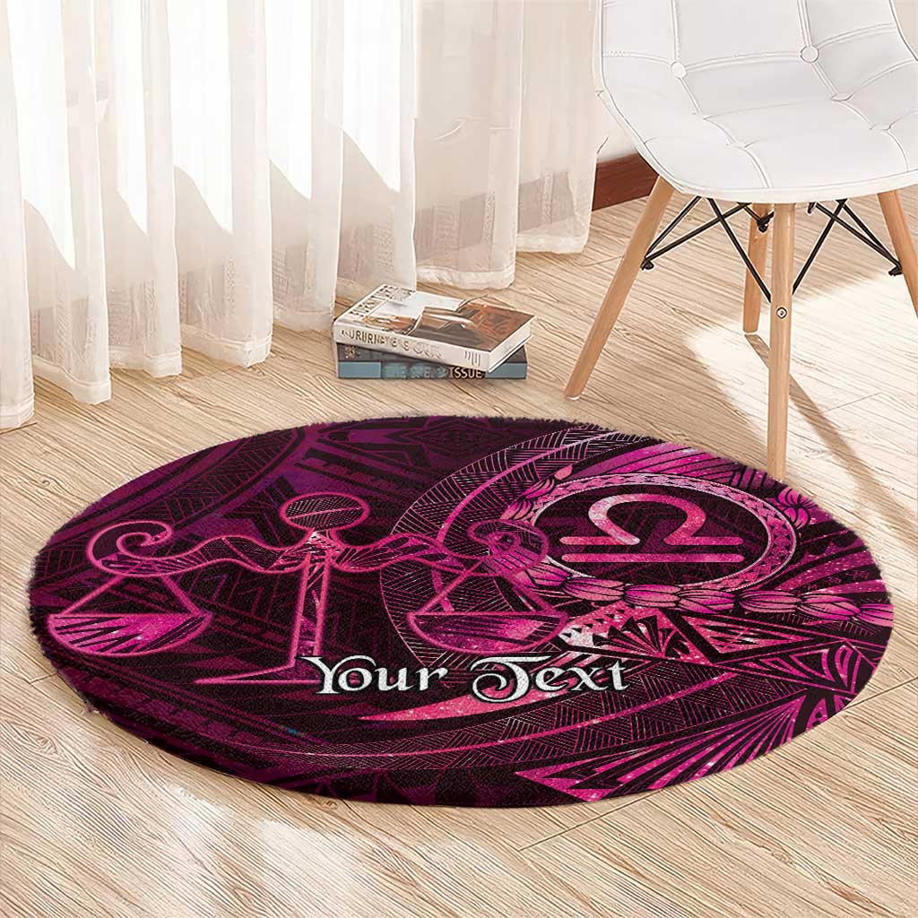 Personalised Polynesia Zodiac Libra Round Carpet Galaxy Polynesian Pattern Chest Tattoo Style LT14 - Polynesian Pride