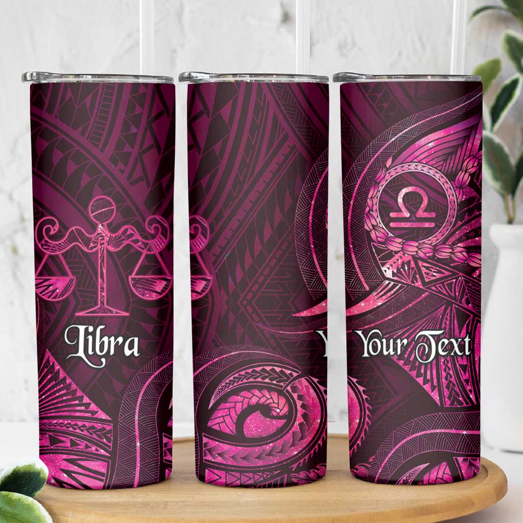 Personalised Polynesia Zodiac Libra Skinny Tumbler Galaxy Polynesian Pattern Chest Tattoo Style LT14 - Polynesian Pride