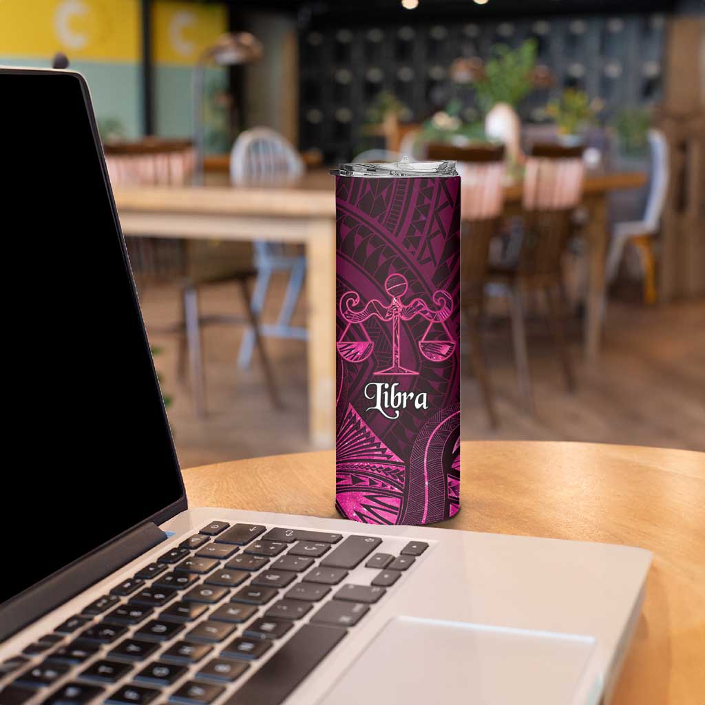 Personalised Polynesia Zodiac Libra Skinny Tumbler Galaxy Polynesian Pattern Chest Tattoo Style LT14 - Polynesian Pride