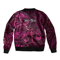 Personalised Polynesia Zodiac Libra Sleeve Zip Bomber Jacket Galaxy Polynesian Pattern Chest Tattoo Style LT14 - Polynesian Pride