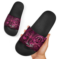Personalised Polynesia Zodiac Libra Slide Sandals Galaxy Polynesian Pattern Chest Tattoo Style