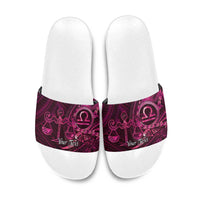 Personalised Polynesia Zodiac Libra Slide Sandals Galaxy Polynesian Pattern Chest Tattoo Style