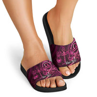 Personalised Polynesia Zodiac Libra Slide Sandals Galaxy Polynesian Pattern Chest Tattoo Style