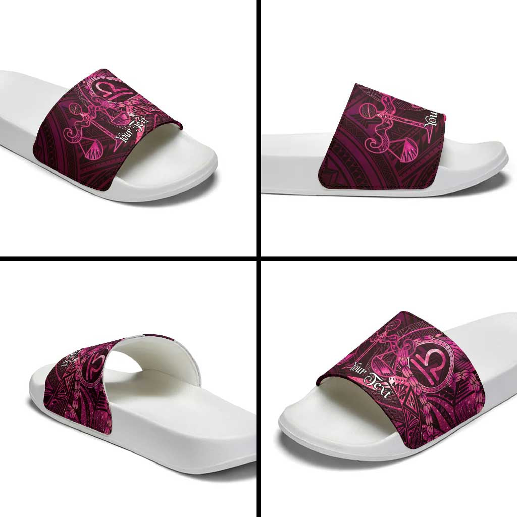 Personalised Polynesia Zodiac Libra Slide Sandals Galaxy Polynesian Pattern Chest Tattoo Style