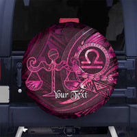 Personalised Polynesia Zodiac Libra Spare Tire Cover Galaxy Polynesian Pattern Chest Tattoo Style LT14 No hole Pink - Polynesian Pride