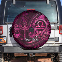 Personalised Polynesia Zodiac Libra Spare Tire Cover Galaxy Polynesian Pattern Chest Tattoo Style LT14 Pink - Polynesian Pride