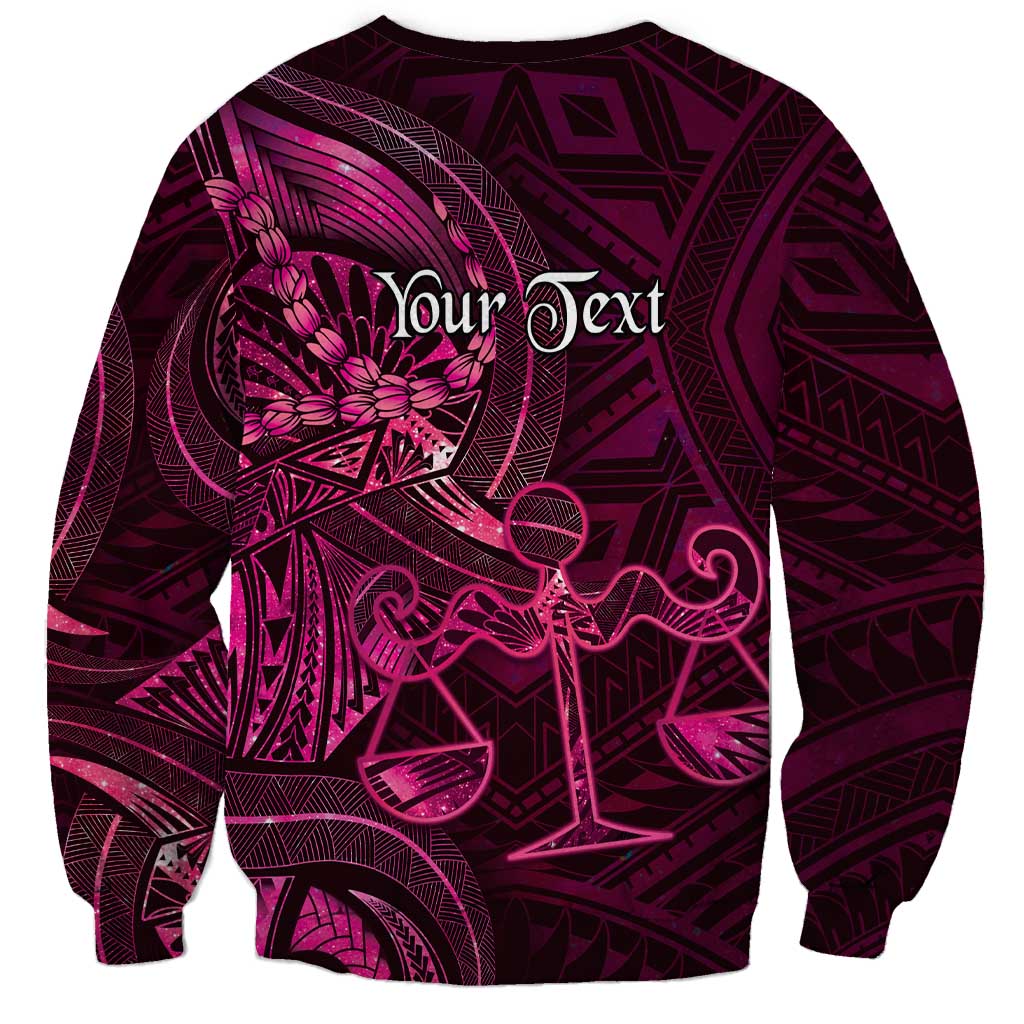 Personalised Polynesia Zodiac Libra Sweatshirt Galaxy Polynesian Pattern Chest Tattoo Style LT14 - Polynesian Pride