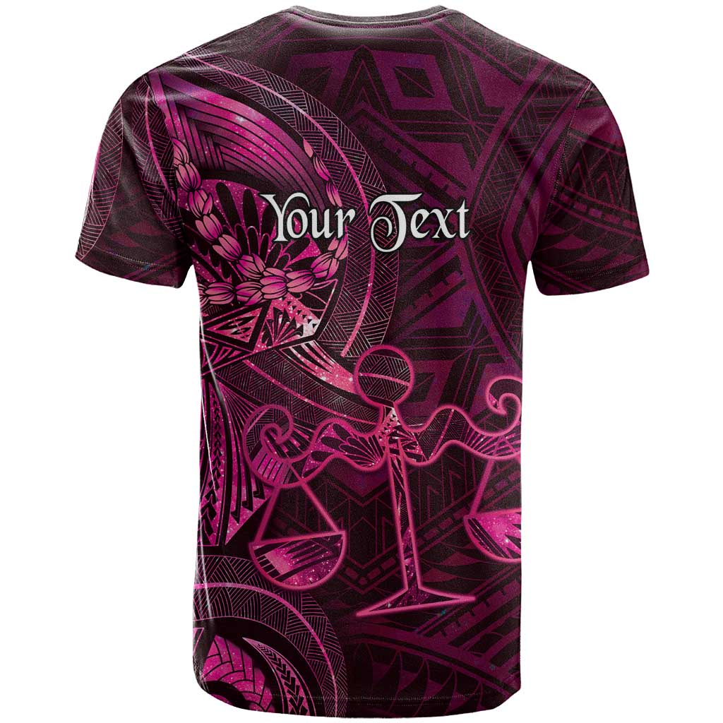 Personalised Polynesia Zodiac Libra T Shirt Galaxy Polynesian Pattern Chest Tattoo Style LT14 - Polynesian Pride