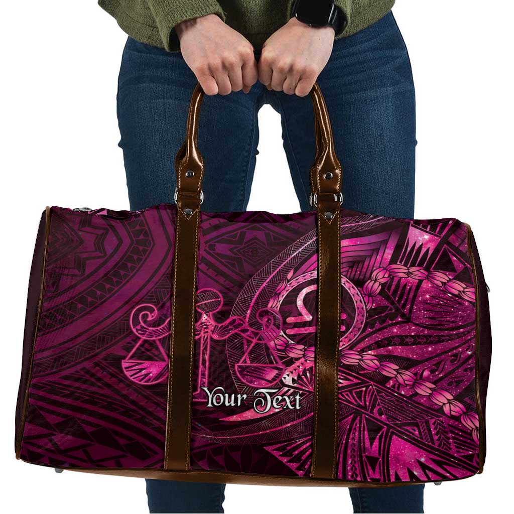 Personalised Polynesia Zodiac Libra Travel Bag Galaxy Polynesian Pattern Chest Tattoo Style LT14 Pink - Polynesian Pride