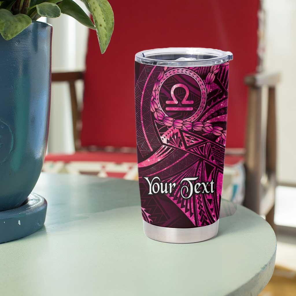 Personalised Polynesia Zodiac Libra Tumbler Cup Galaxy Polynesian Pattern Chest Tattoo Style LT14 - Polynesian Pride