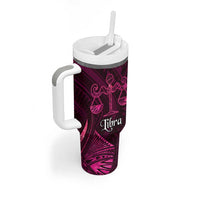 Personalised Polynesia Zodiac Libra Tumbler With Handle Galaxy Polynesian Pattern Chest Tattoo Style LT14 - Polynesian Pride