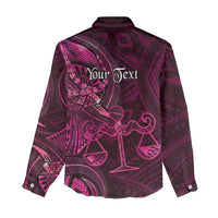 Personalised Polynesia Zodiac Libra Women Casual Shirt Galaxy Polynesian Pattern Chest Tattoo Style LT14 - Polynesian Pride