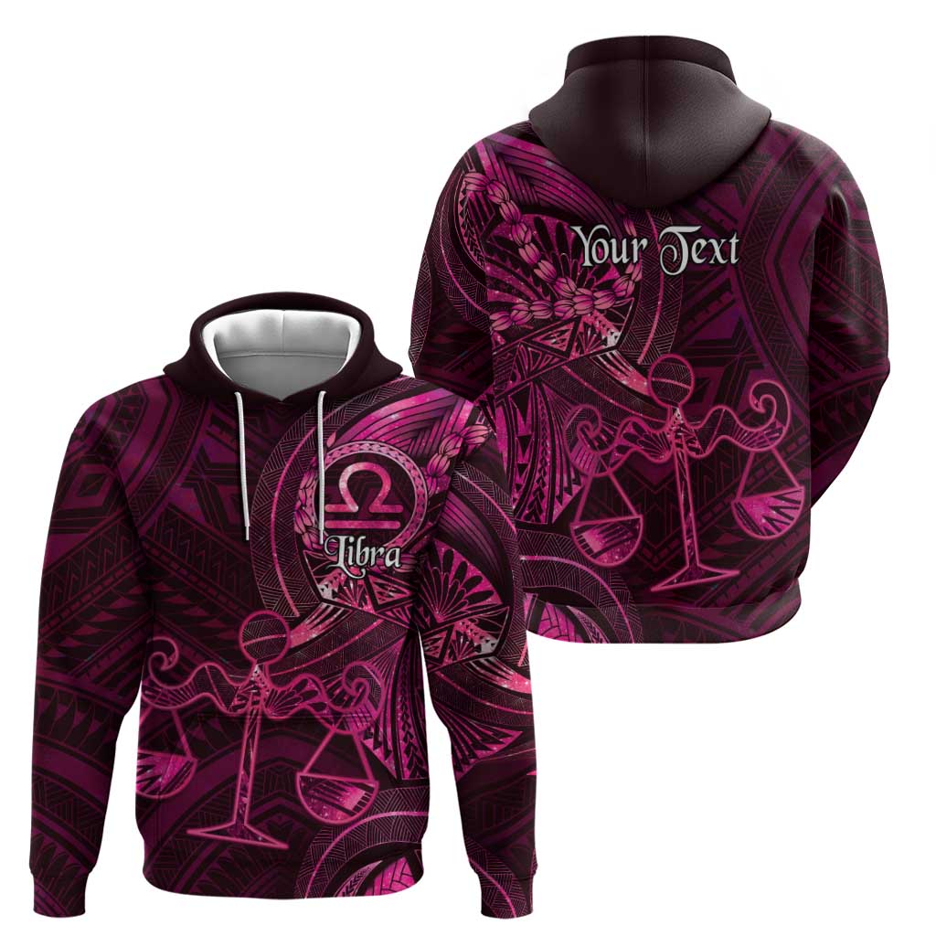 Personalised Polynesia Zodiac Libra Zip Hoodie Galaxy Polynesian Pattern Chest Tattoo Style LT14 - Polynesian Pride