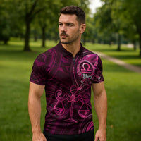 Personalised Polynesia Zodiac Libra Zipper Polo Shirt Galaxy Polynesian Pattern Chest Tattoo Style LT14 - Polynesian Pride
