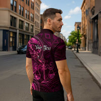 Personalised Polynesia Zodiac Libra Zipper Polo Shirt Galaxy Polynesian Pattern Chest Tattoo Style LT14 - Polynesian Pride