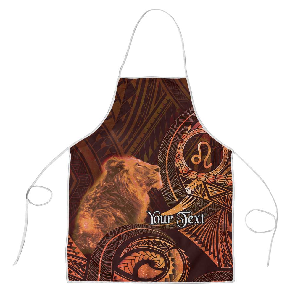 Personalised Polynesia Zodiac Leo Apron Galaxy Polynesian Pattern Chest Tattoo Style LT14 Orange - Polynesian Pride