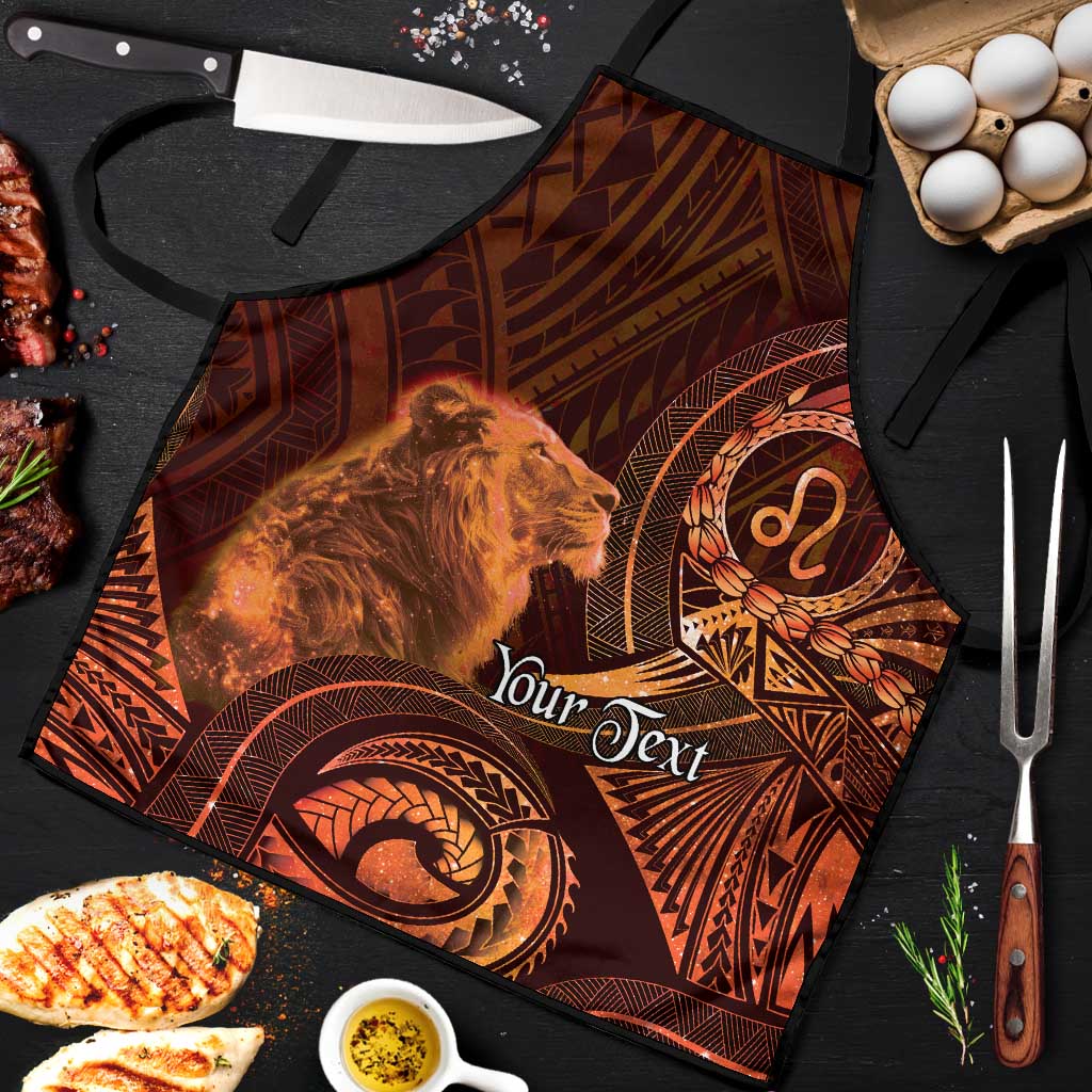 Personalised Polynesia Zodiac Leo Apron Galaxy Polynesian Pattern Chest Tattoo Style LT14 Orange - Polynesian Pride