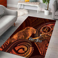 Personalised Polynesia Zodiac Leo Area Rug Galaxy Polynesian Pattern Chest Tattoo Style LT14 - Polynesian Pride