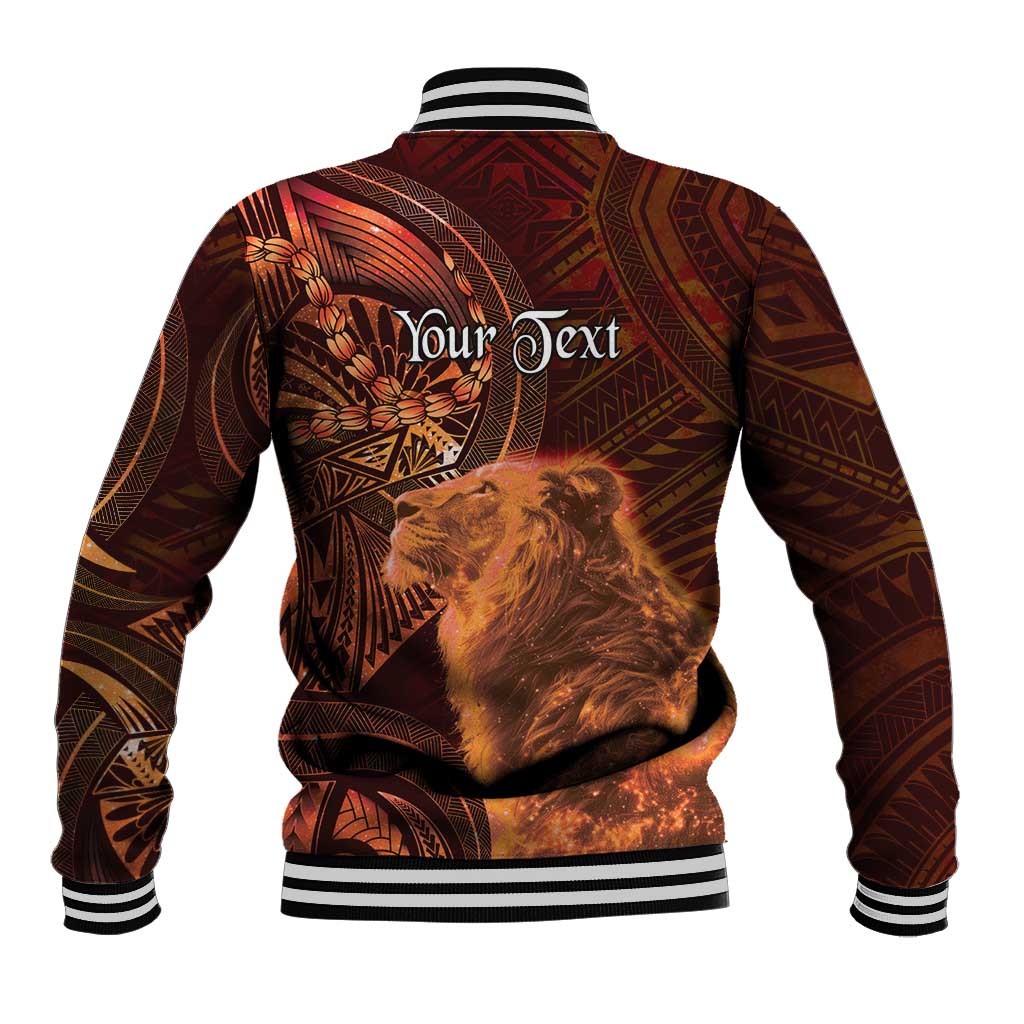 Personalised Polynesia Zodiac Leo Baseball Jacket Galaxy Polynesian Pattern Chest Tattoo Style LT14 - Polynesian Pride