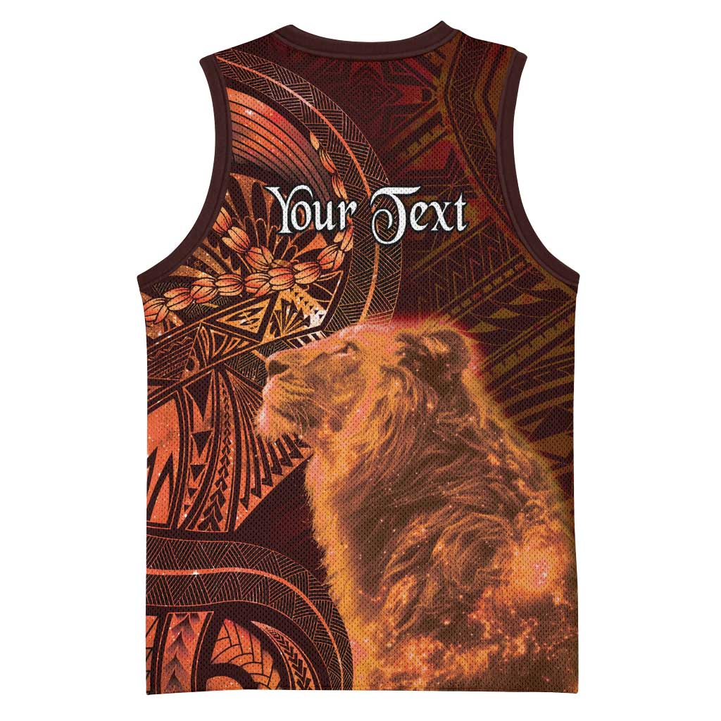 Personalised Polynesia Zodiac Leo Basketball Jersey Galaxy Polynesian Pattern Chest Tattoo Style LT14 - Polynesian Pride