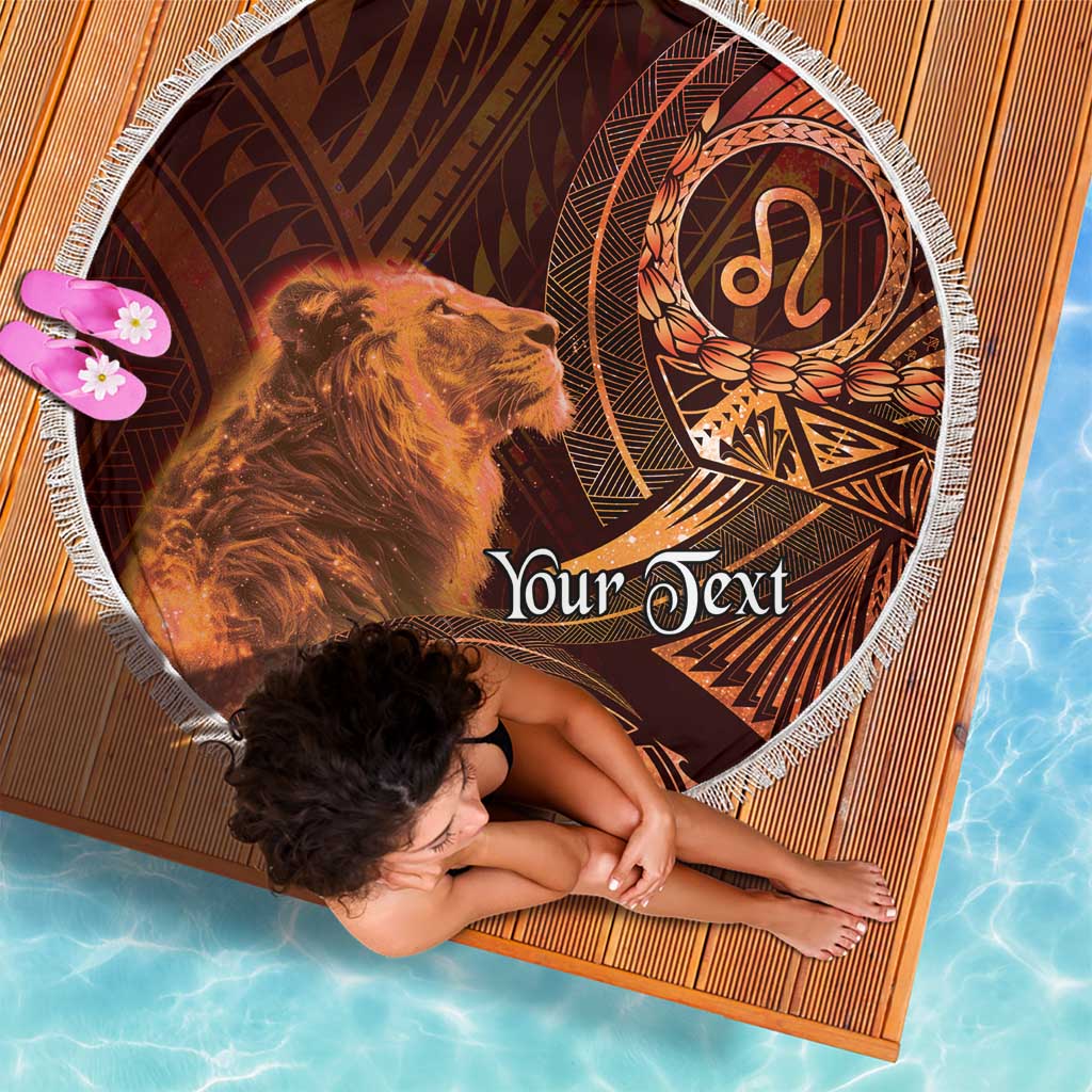 Personalised Polynesia Zodiac Leo Beach Blanket Galaxy Polynesian Pattern Chest Tattoo Style LT14 - Polynesian Pride