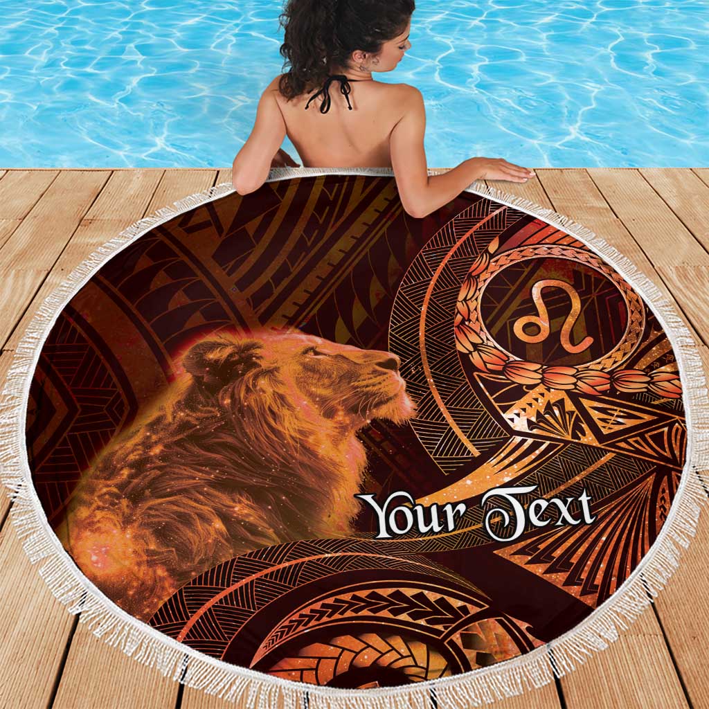 Personalised Polynesia Zodiac Leo Beach Blanket Galaxy Polynesian Pattern Chest Tattoo Style LT14 - Polynesian Pride